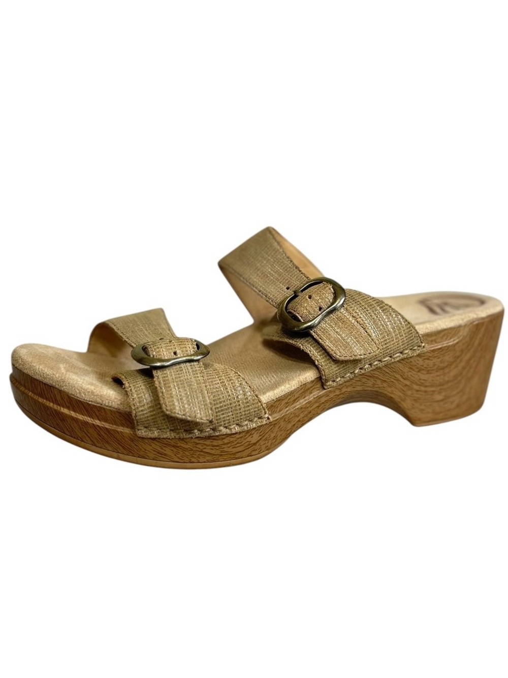 Dansko Women's Sophie Slide Sandals Sz 41 Tan Leather Athleisure Walking Shoes